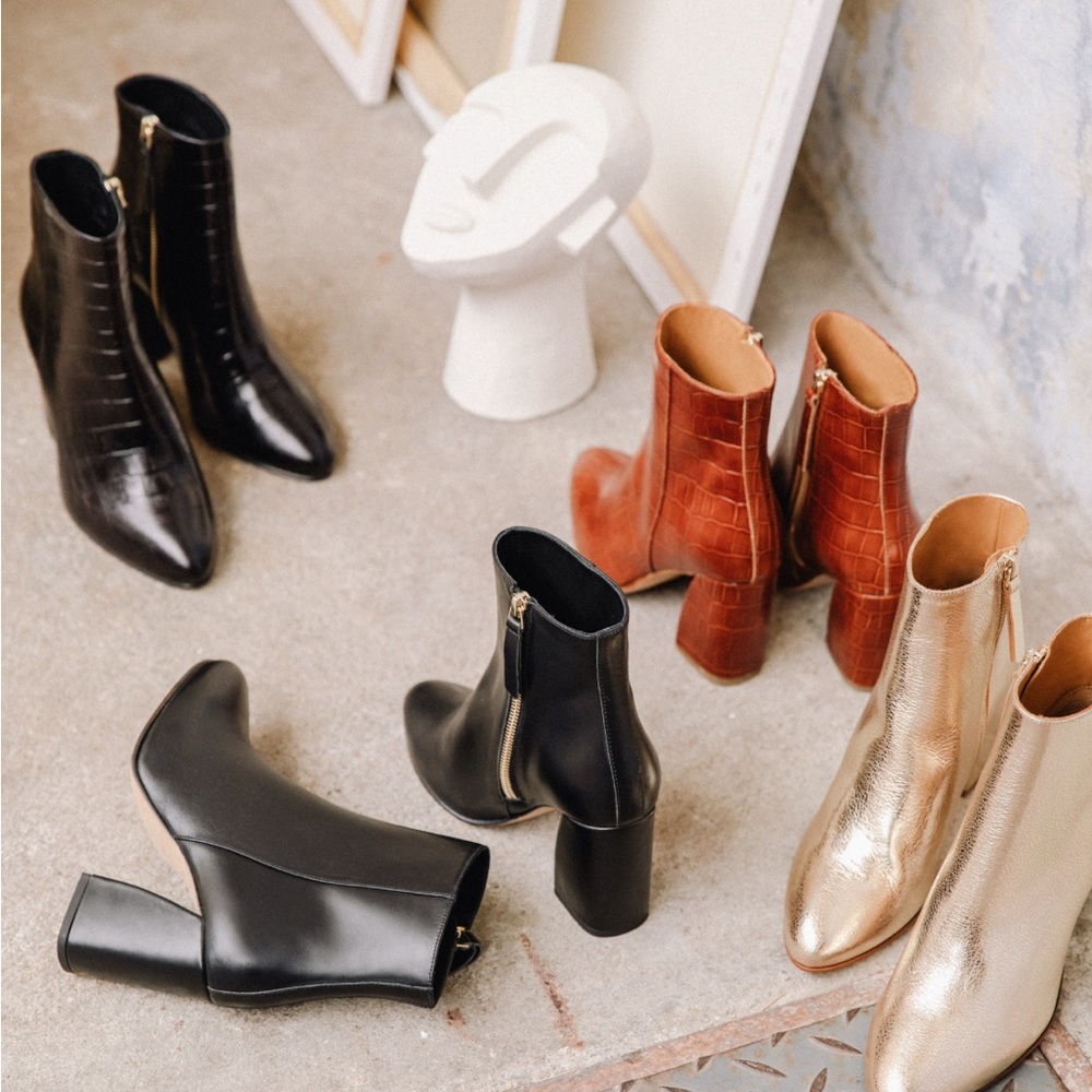 Bobbie’s Paris patent black booties
